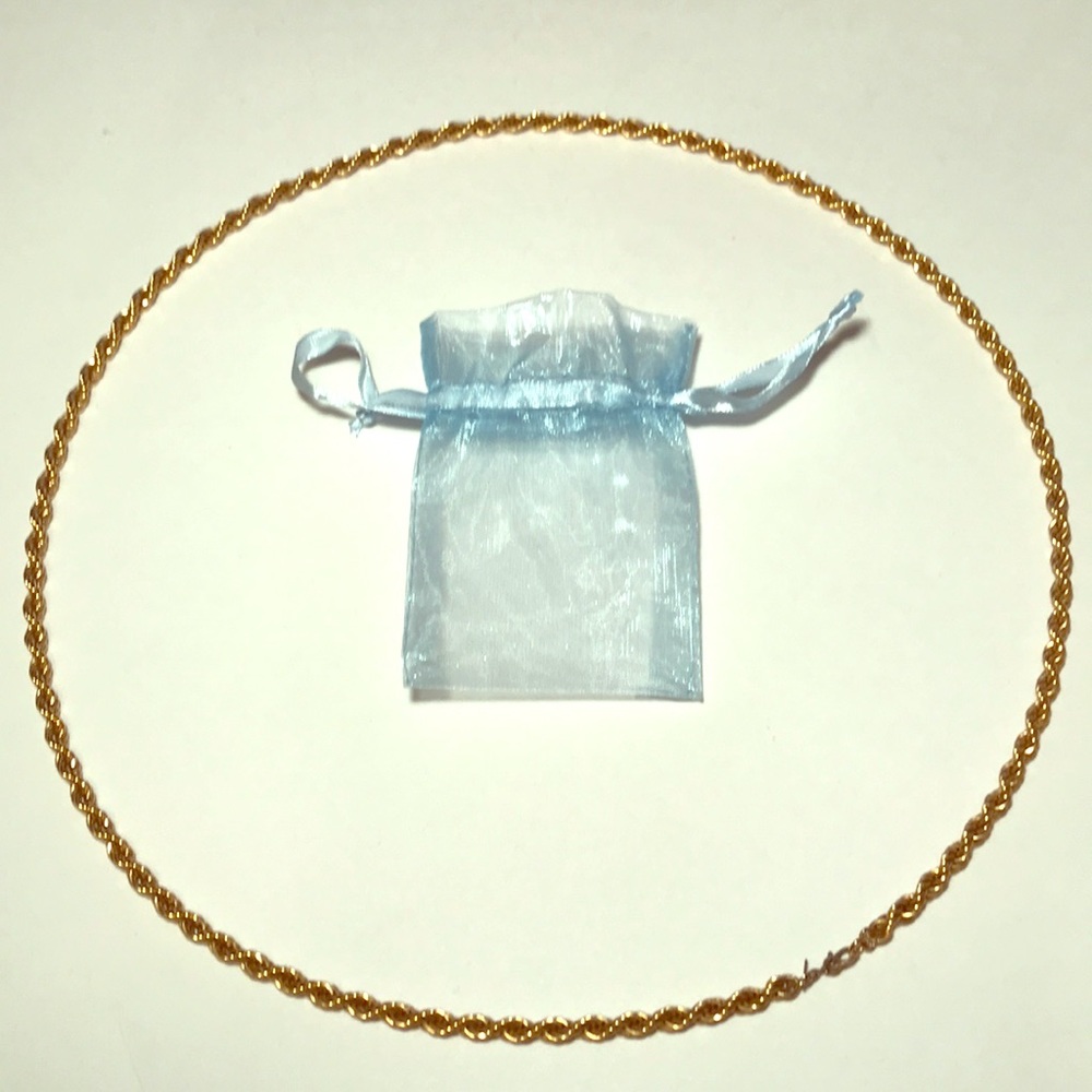 Gold Tone Bold Thread Necklace - Monet